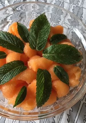 Une photo de Melon à la menthe,vanille et citron