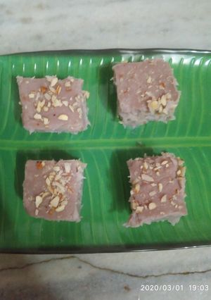 A picture of Purple Yam barfi dessert.