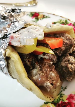 A picture of Making Gyro from home 😋👍.