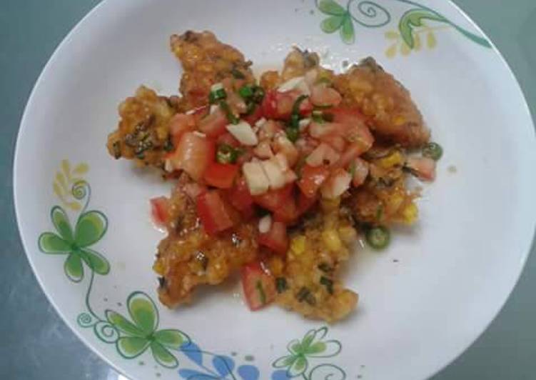 Resep Perkedel jagung dan tomato salsa ala thai Anti Gagal