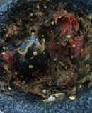 Salsa martajada de los tres chiles asados y tomate cherry