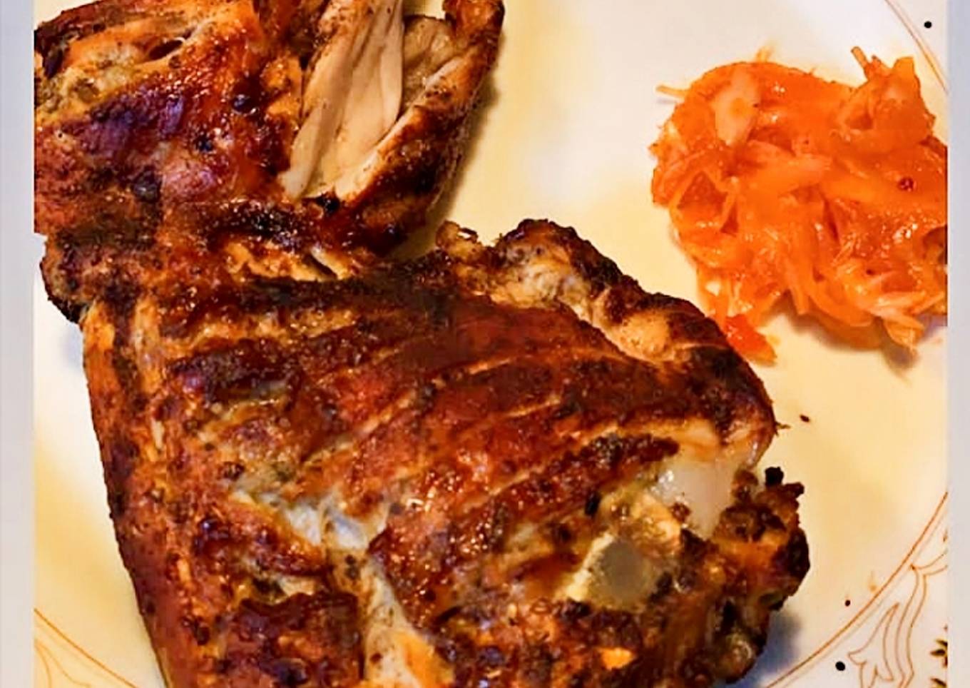 Chinese style chicken Raan with Red Onion pickle