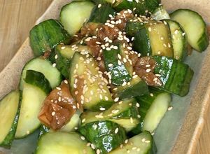 A picture of Japanese Smashed Cucumber with Umeboshi.