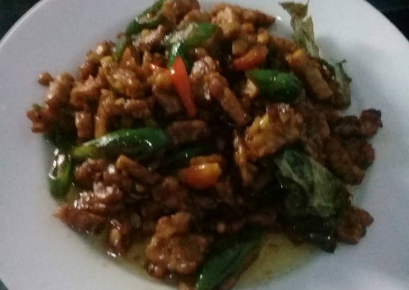 Orek tempe pedas manis gurih