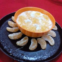 A picture of Sabudana orange kheer.