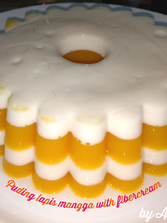 Cara Gampang Menyiapkan Puding lapis mangga with fibercream Sederhana Dan Enak