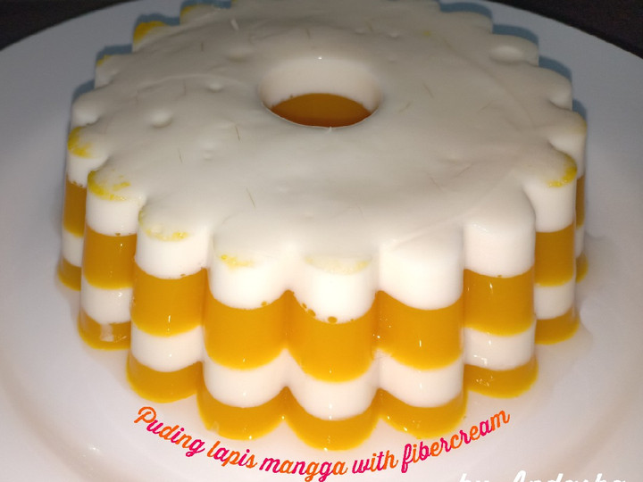 Cara Gampang Menyiapkan Puding lapis mangga with fibercream Sederhana Dan Enak