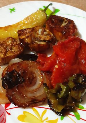 Une photo de Assiette composée de légumes frits 😋
