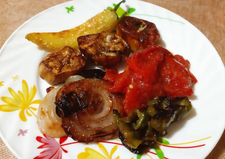 Assiette composée de légumes frits 😋