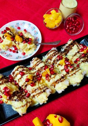 मैंगो मलाई रोल (Mango Malai roll recipe in Hindi) रेसिपी मुख्य फोटो