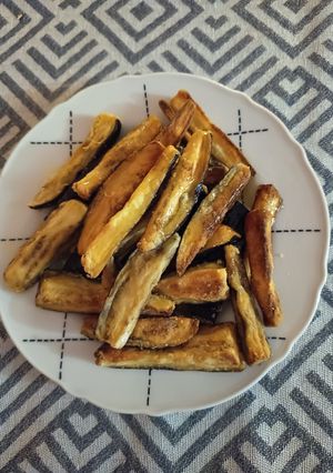 Foto principal de Berenjenas fritas en airfryer con miel