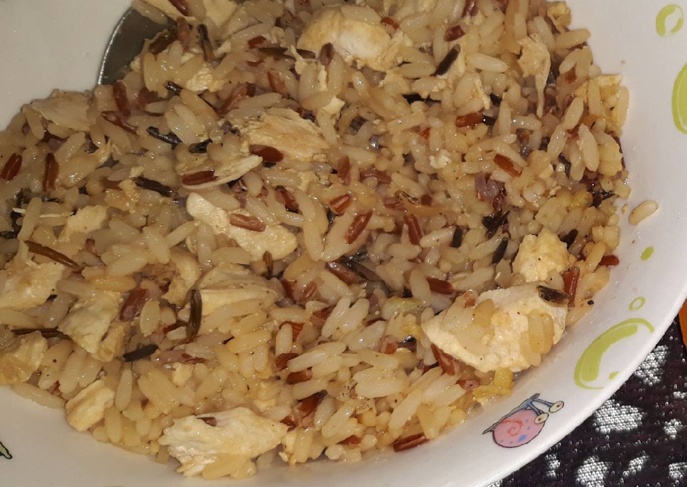 Arroz con pollo y soja