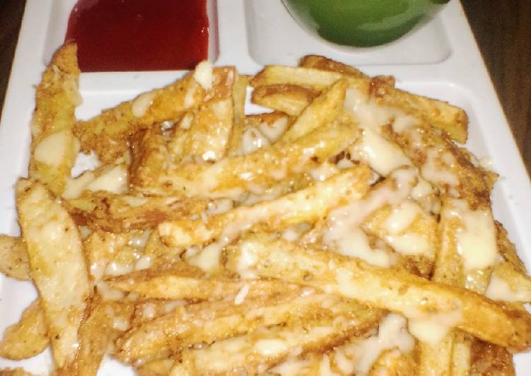 Recipe of Super Quick Homemade Cheesy Potato Fries 🥔