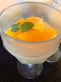 Postre ligero de crema y jugo de naranja 🍊