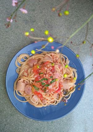Hình của món Mì spaghetti xúc xích.