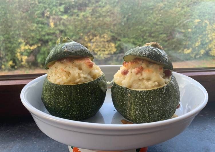 Zucchine Tonde Ripiene di Riso