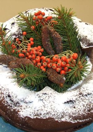 Foto principal de Tarta de cacao y moras para Navidad