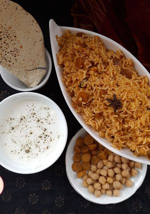 A picture of Protein rich Chole Gatta Pulav.