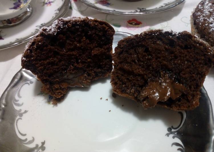 Muffin mooncake con cuore morbido alla nutella