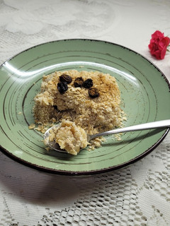Una foto de Crumble de peras