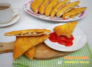 Foto resep Roti Goreng Isi Ragout Keju