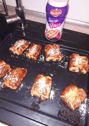 A picture of Chocolate Croissants 🍫 Kinder Style.