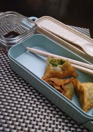 A picture of Vegan Broccoli Fried Dumplings.