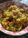 Arroz amarillo con vegetales