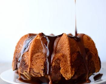 Easy Fast Cooking Marble Cake with Double Chocolate topping Delicious Simple