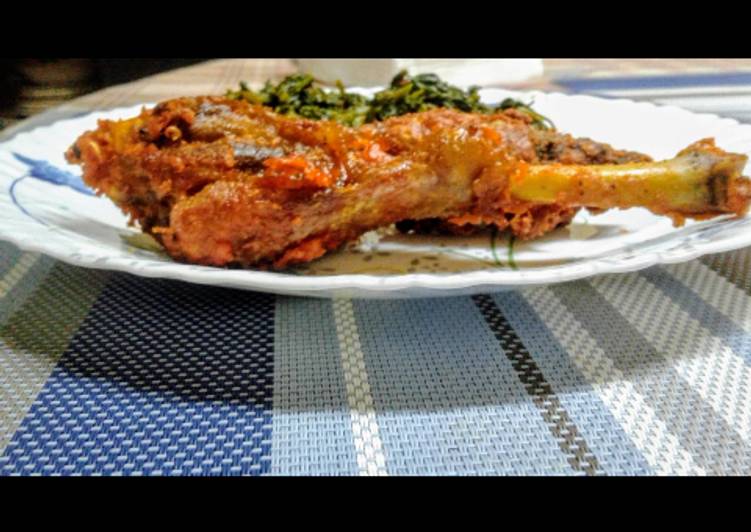 Deep fried crispy chicken with osuga(managu)#stayathomechallenge