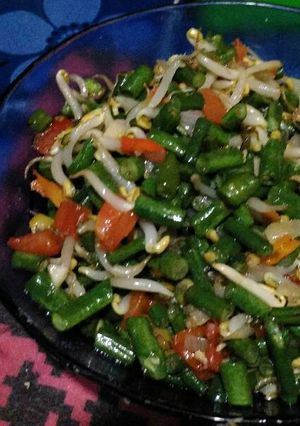 Foto resep Tumis Tauge kacang panjang pedas manis