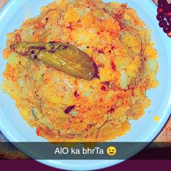 A picture of Aloo ka Bhurta.