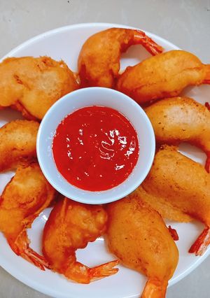 Hình của món Tôm chiên phồng.