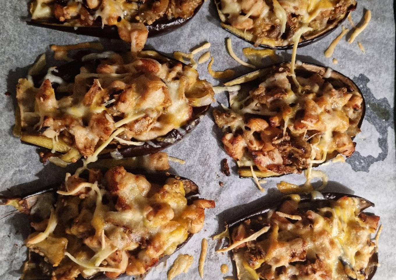 Berenjenas rellenas de pollo