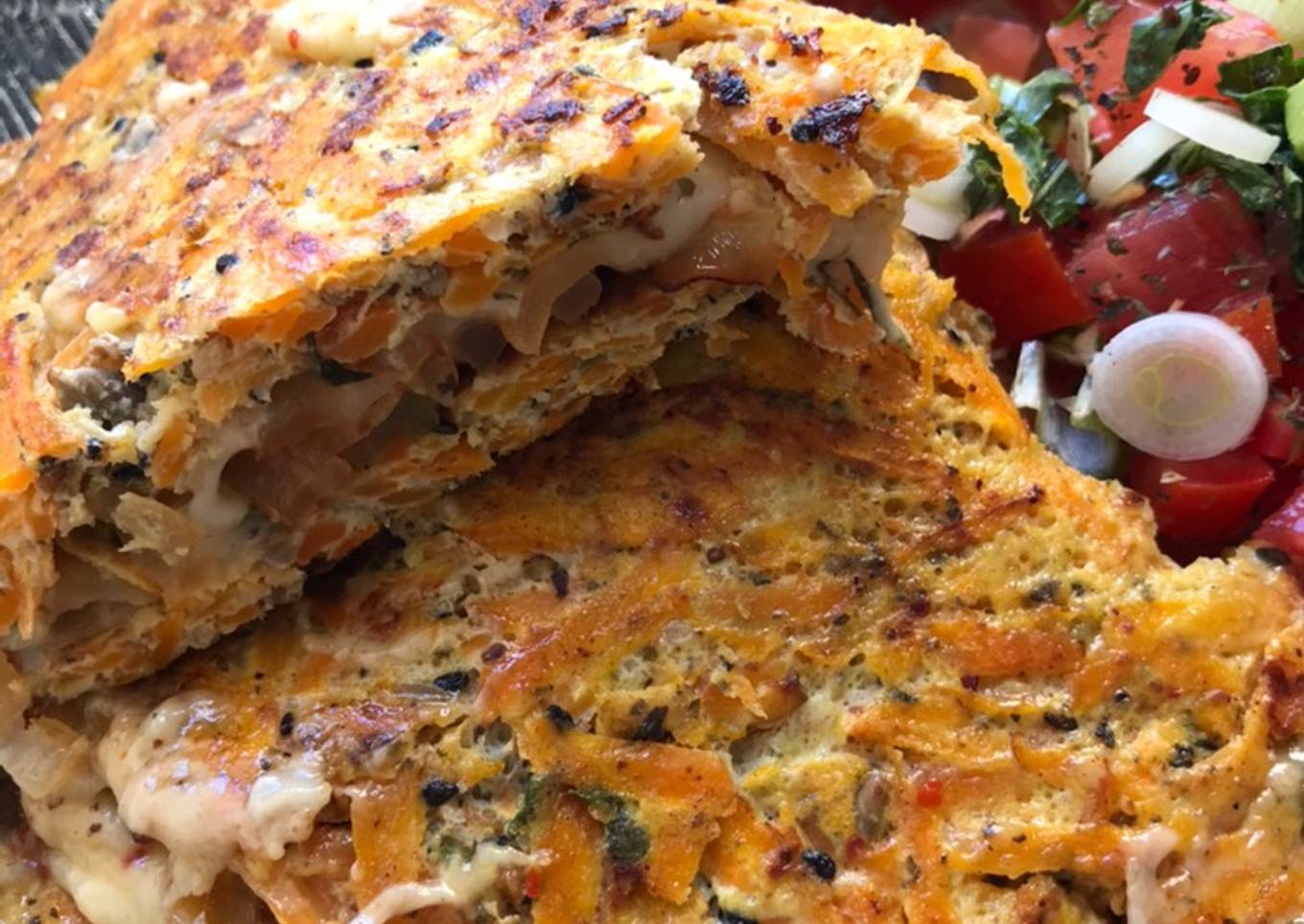 Crep de ZANAHORIA con relleno tipo FUGAZZA! 🥕🧅🧀
