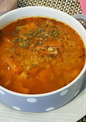 Batáta leves karfiolrizzsel recept fotója