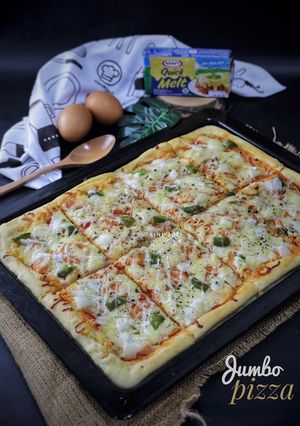 Foto resep Jumbo Pizza - pizza super empuk lembut- resep tintin rayner
