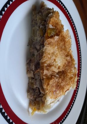 Una foto de Tarta de pavo y zapallitos #Mercado