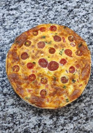 Una foto de Tarta caprese rápida