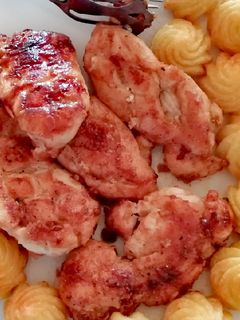 Mézes, szójaszószos csirkemell recept fotója