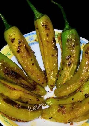 A picture of Stuffed Chilies / Bharwa Mirchi.