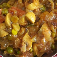 A picture of Mushroom and matar veg.