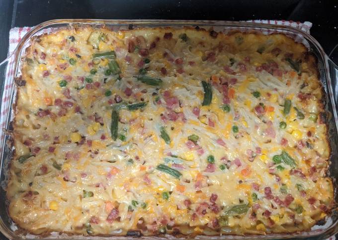 Recipe of Ultimate Stupid-Easy-Cheap Ham and Hash brown casserole