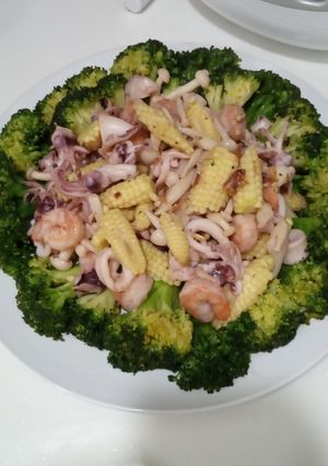 Foto resep Oseng udang cumi sayuran