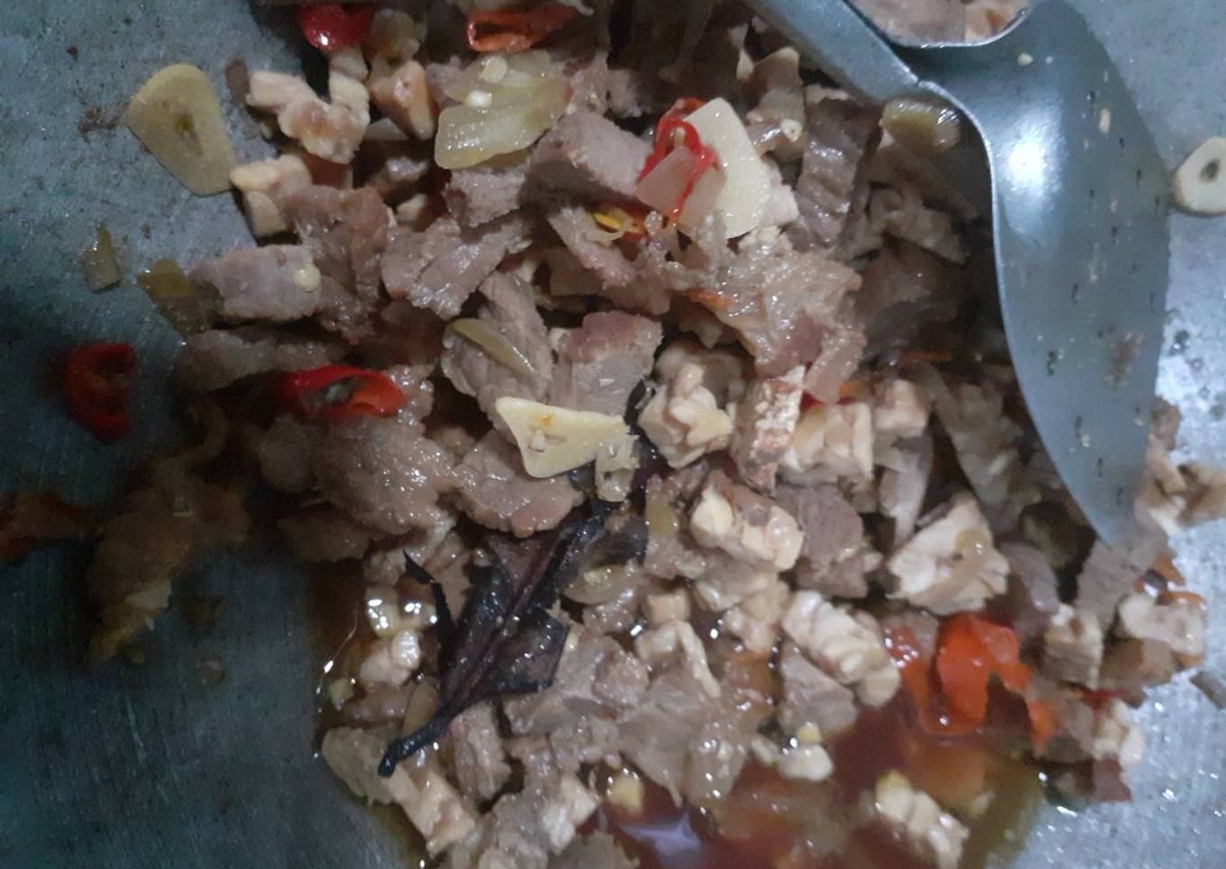 Oseng Mercon daging dan tempe