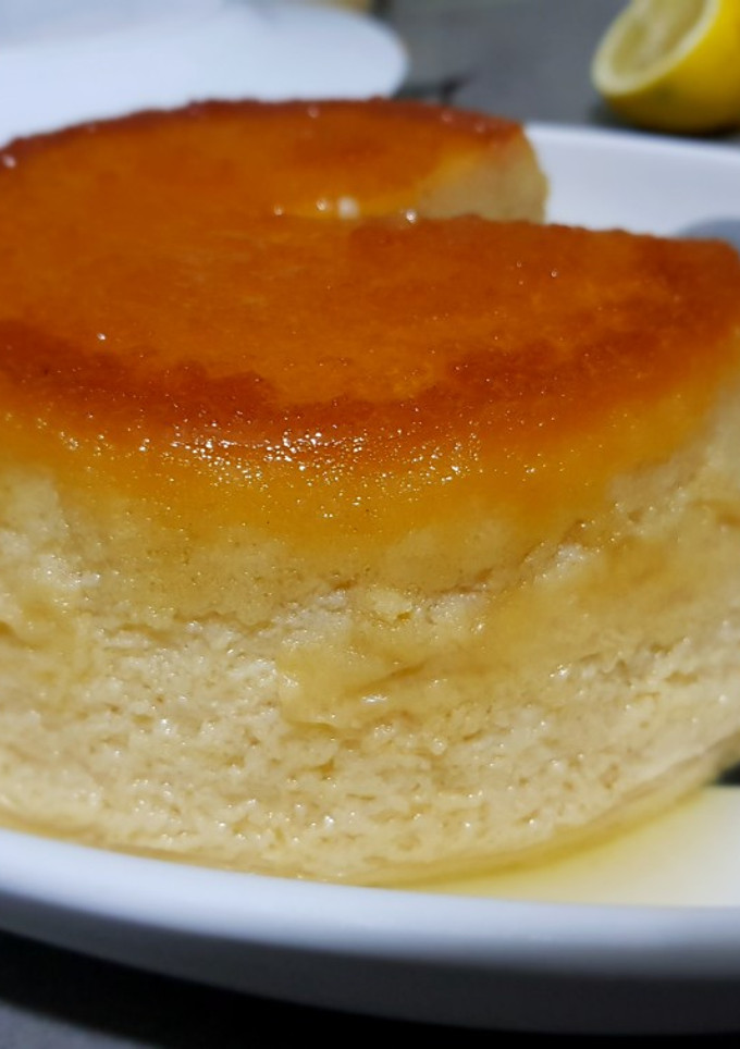 Una foto de Flan de queso