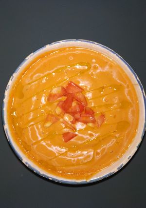 A picture of Mango and Papaya Salmorejo.