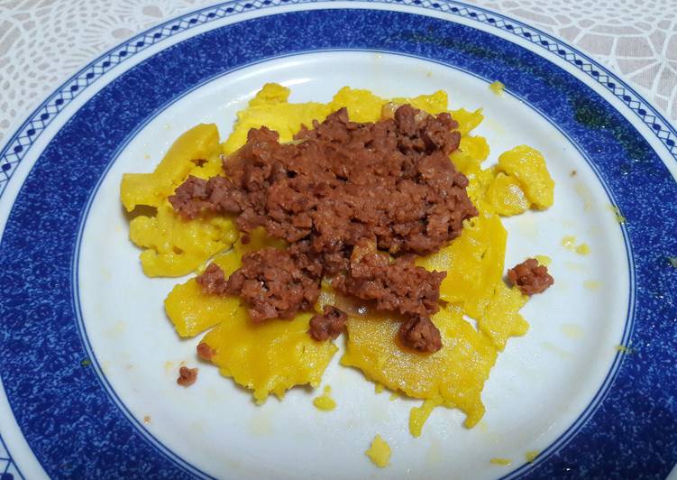 🇫🇷 Tortilla "francesa" rellena de carne picada sin gluten y vegana
🍳