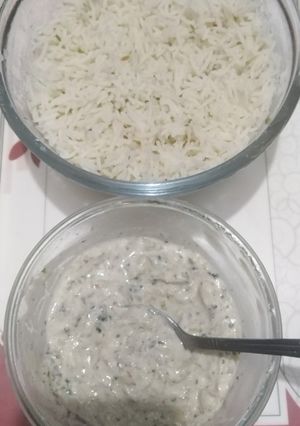 A picture of Boiled Rice With Ghyaa Chutney.