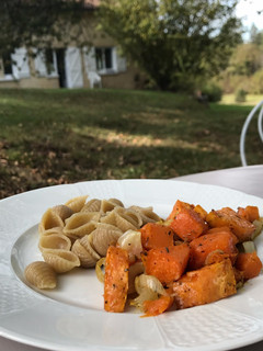 Une photo de Courge muscade et patate douce rôties